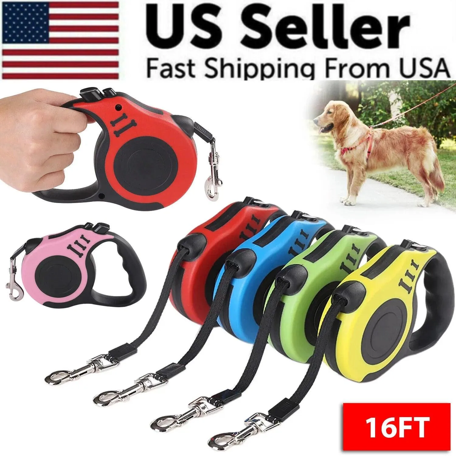 Ultimate Freedom 16.5FT Retractable Dog Leash - Hassle-Free Walks, Free US Shipping